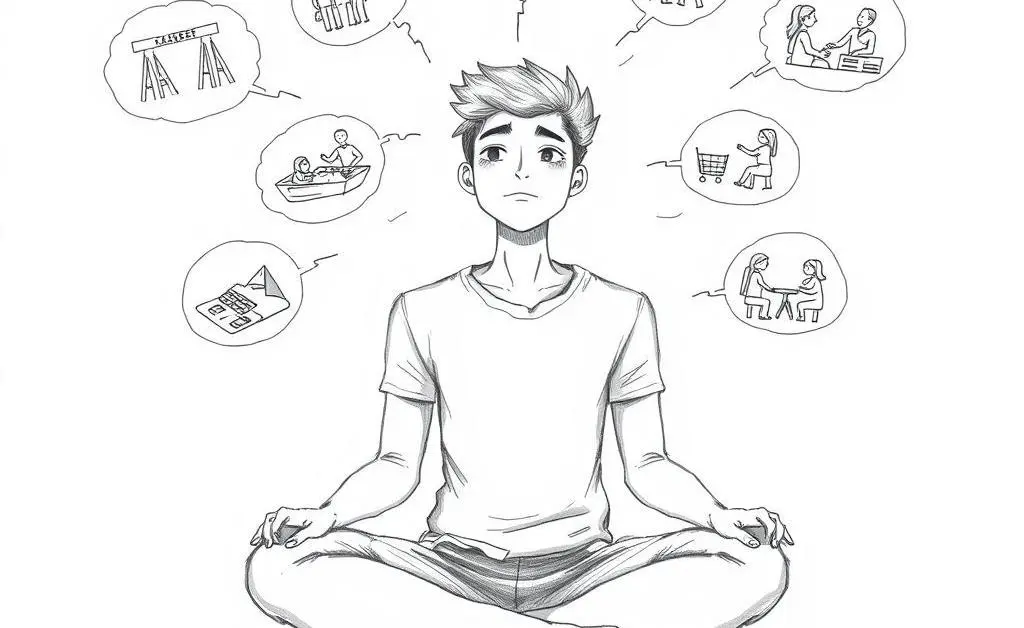 A person pondering future life scenarios.