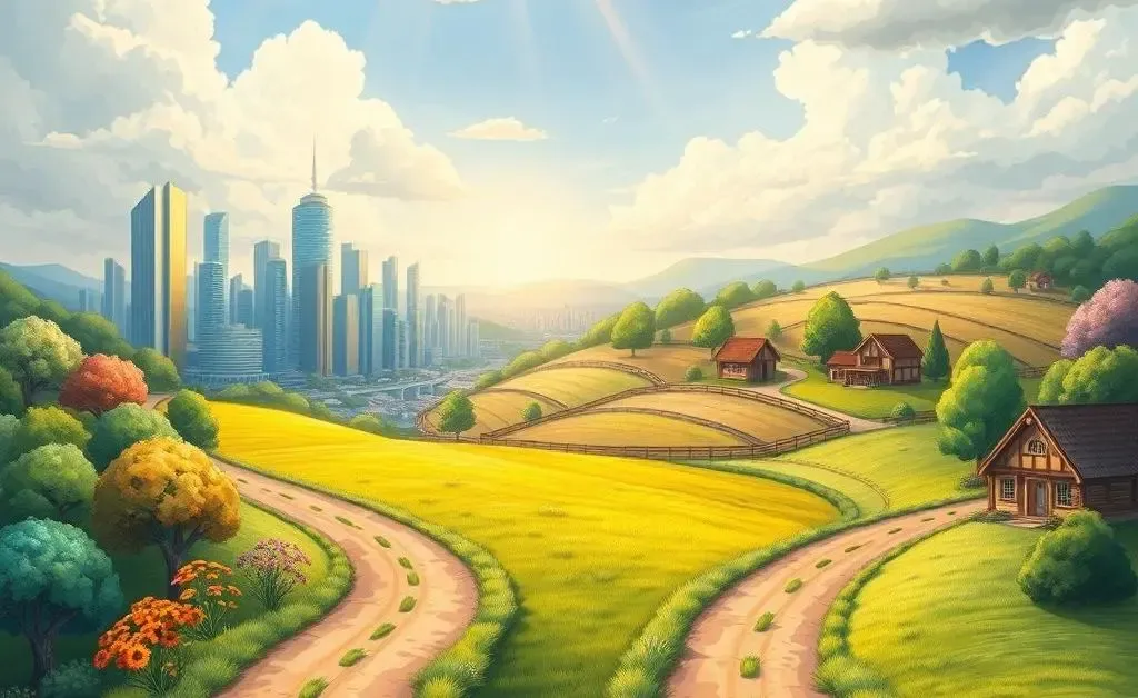 A forked road representing choices between saving for future and living in the present.