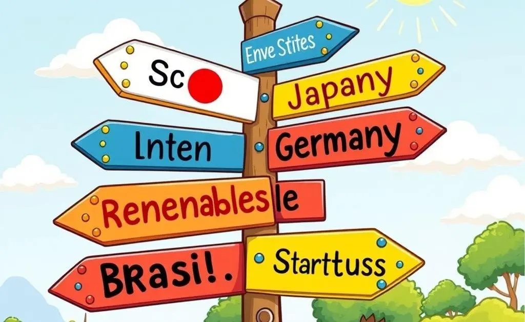 Signpost with arrows pointing to global investment opportunities