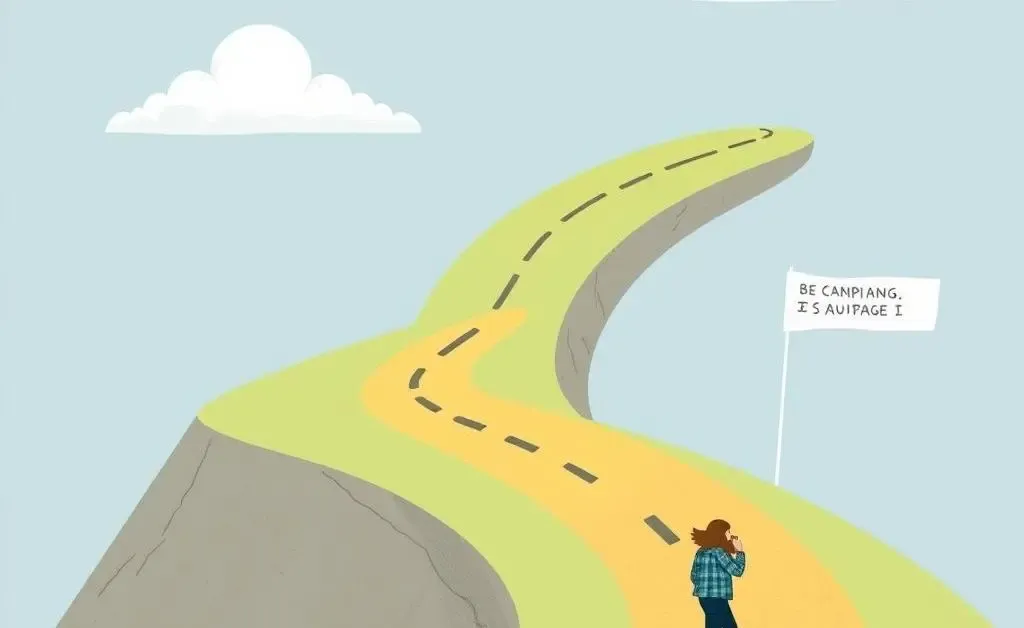 An illustrated roadmap with a character walking toward financial goals