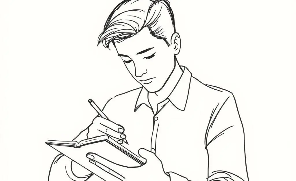 Person setting financial goals with a notebook and pen