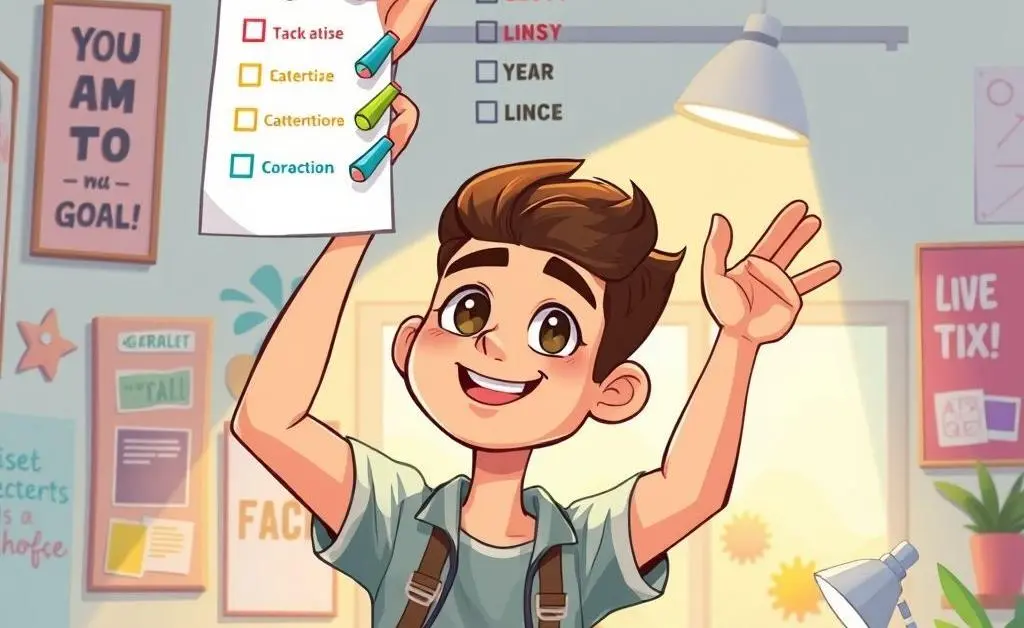Illustration of goal setting with a checklist