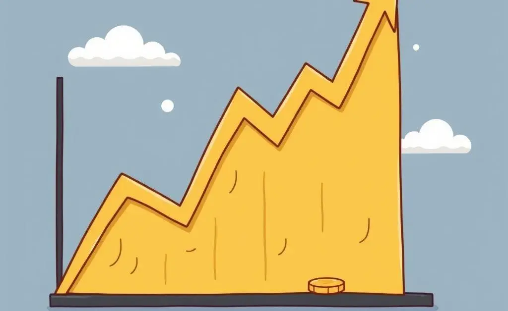 Market chart depicting upward trends in gold investment