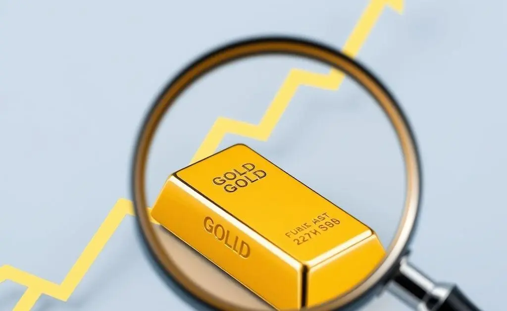 A graph showing upward trends in gold prices