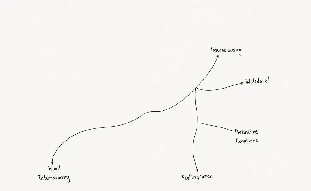 Map illustrating possible career growth journeys within the insurance sector.
