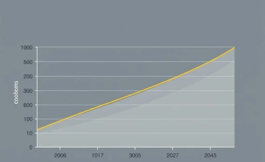 A minimalist chart comparing investment growth over time with and without bonds.