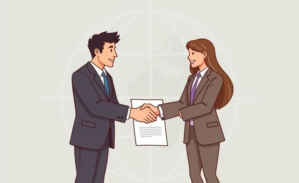Handshake over trade agreement