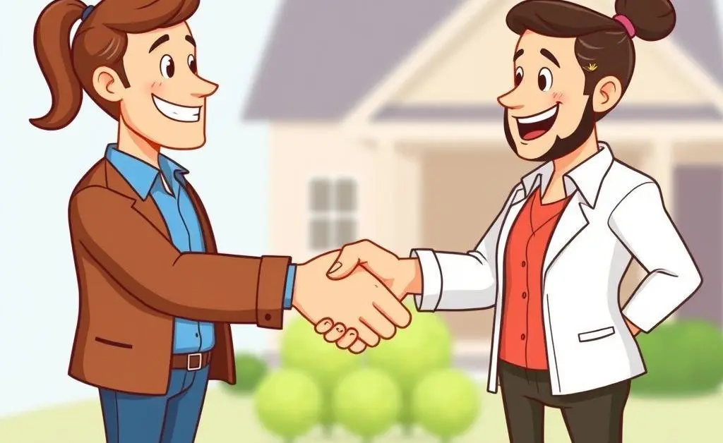 Handshaking between a homeowner and real estate agent