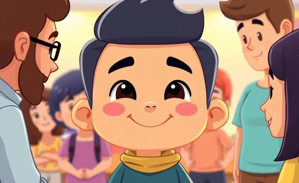 A contented-looking cartoon character with visible boundaries being respected by others
