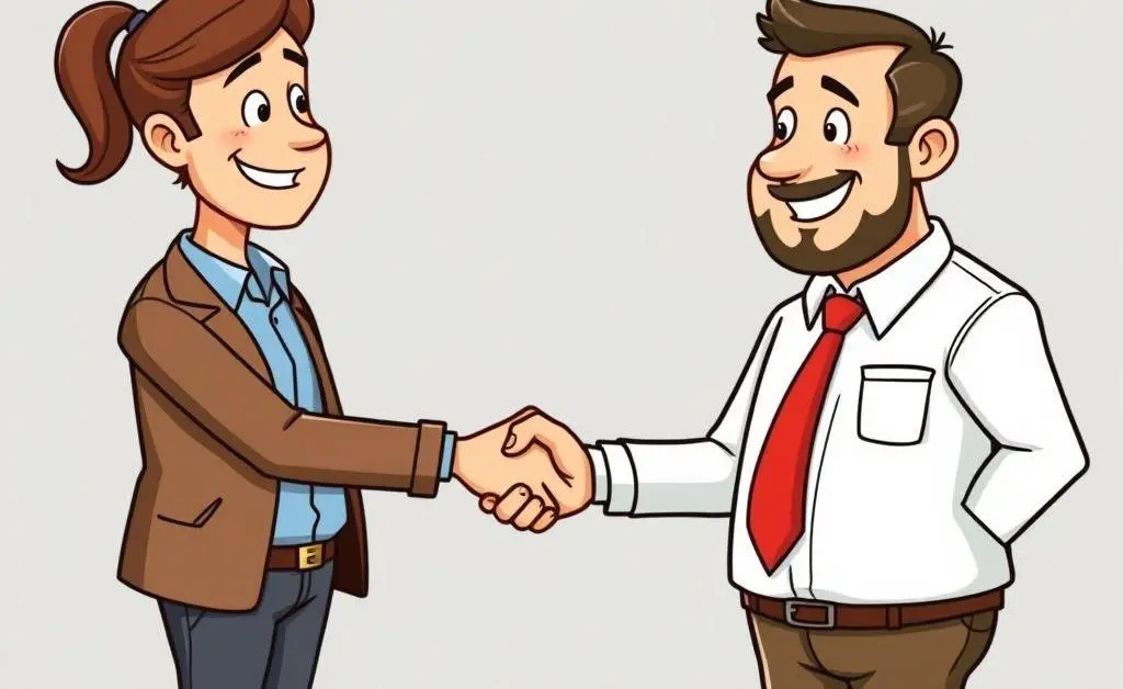 Satisfied client shaking hands with an insurance agent