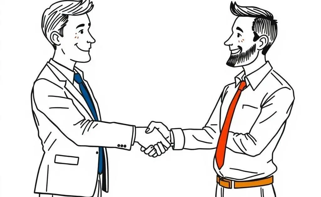 An insurance agent shaking hands with a satisfied client