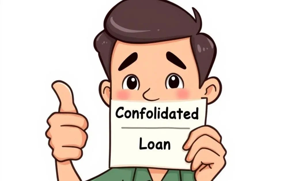 Person happily holding a consolidated loan document