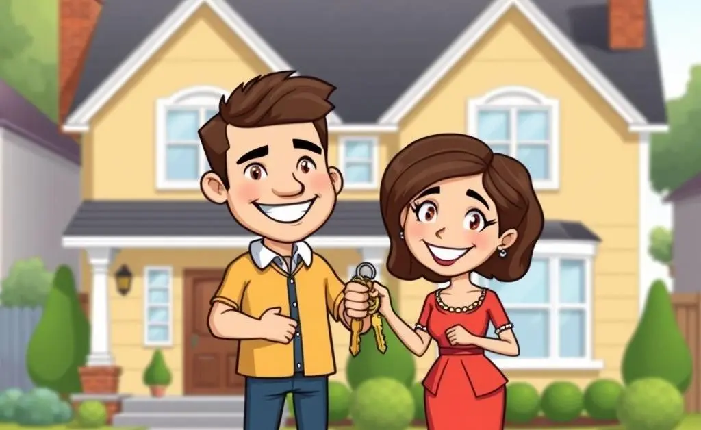 A happy couple buying a new home