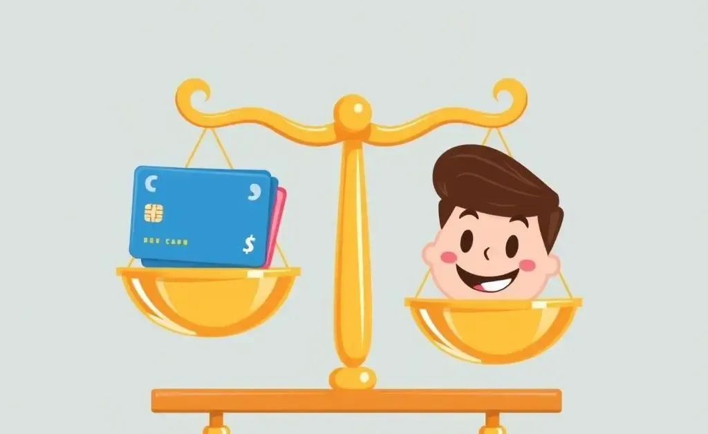 Illustration of balanced credit handling bringing financial satisfaction