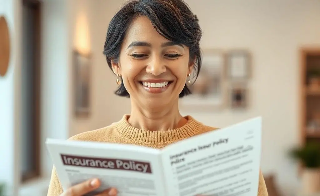 Happy customer holding organized document