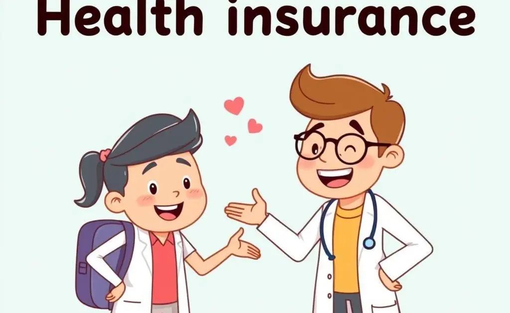 A friendly cartoon doctor and patient chatting happily, symbolizing successful health insurance navigation