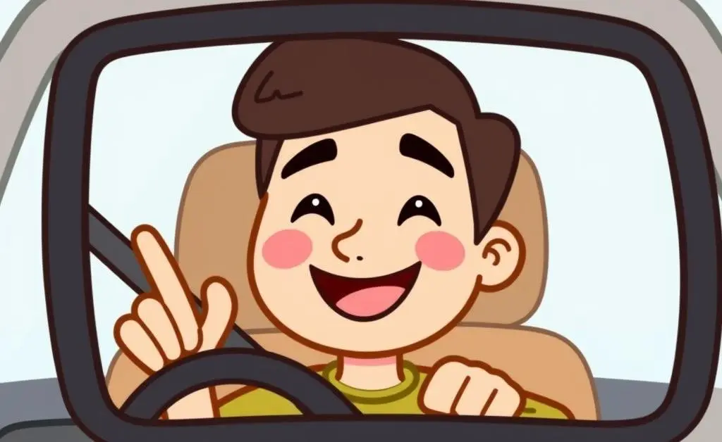 A happy driver feeling confident with their car insurance