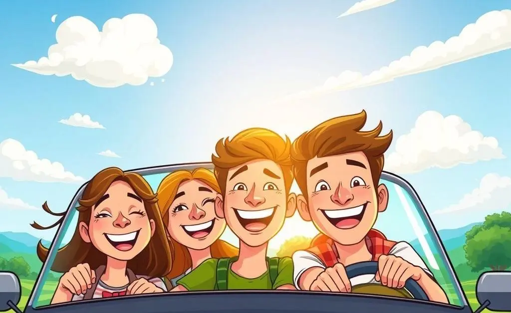 Friends on a road trip