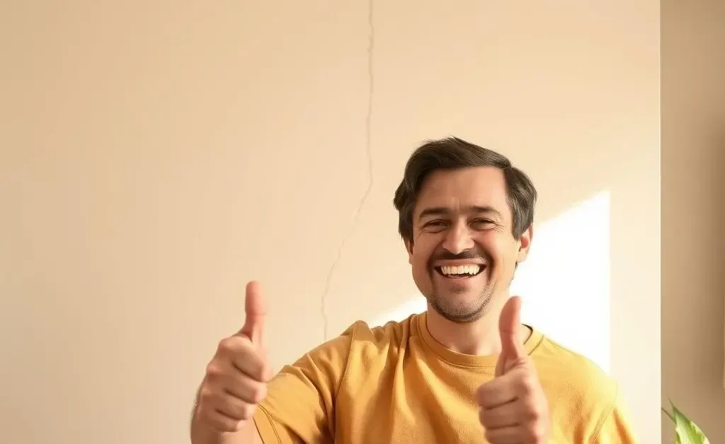 Happy homeowner after water damage repairs
