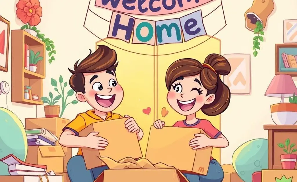 New homeowners on moving day
