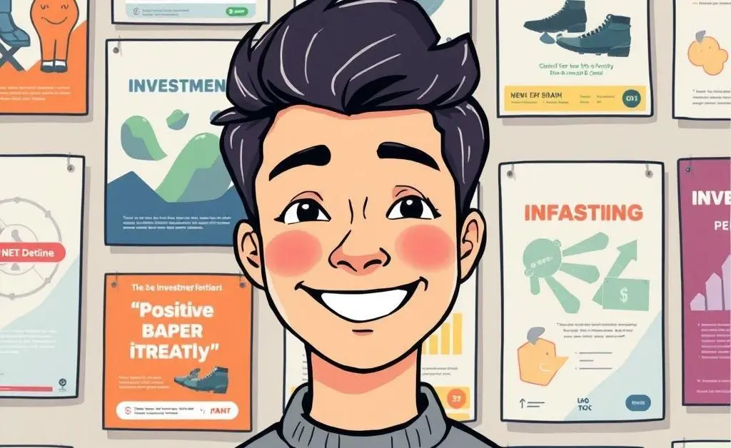 Smiling person reflecting on positive investments