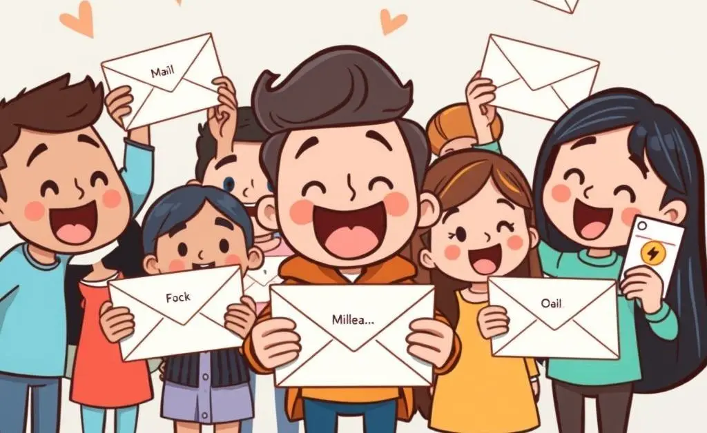 An image depicting a group of cartoon people excitedly opening their personalized mail, showing engagement with targeted materials.