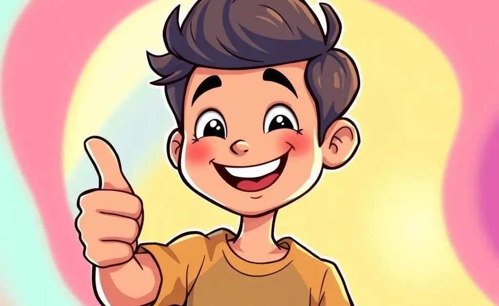 A cartoon-style image of a happy person with thumbs up upon receiving claim approval.