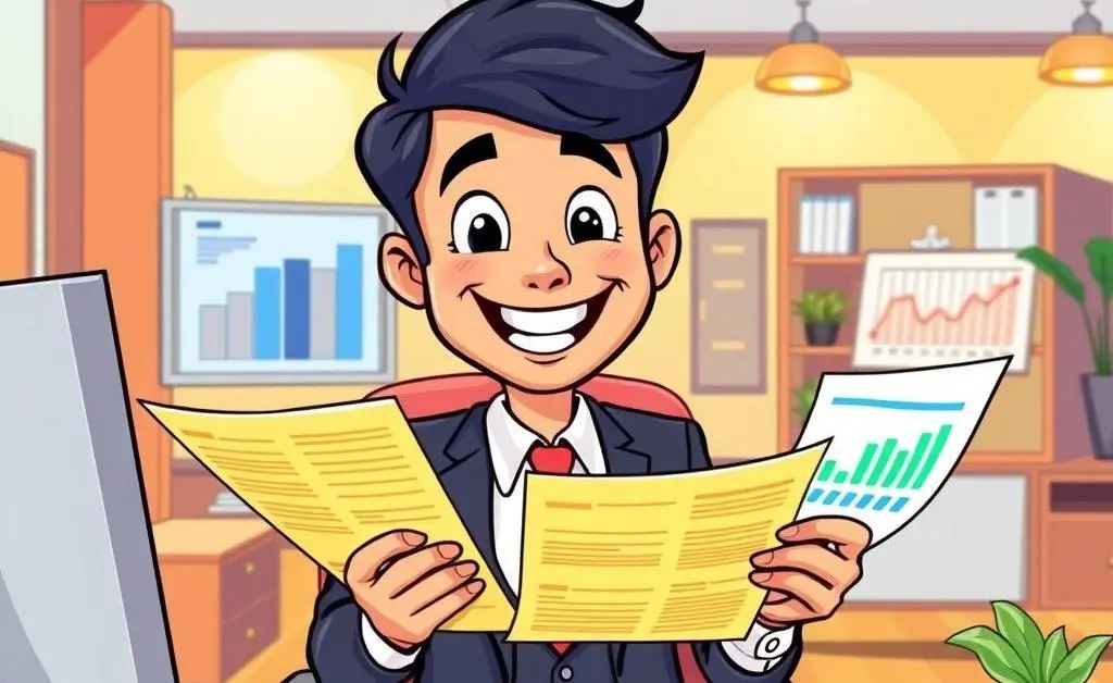 Happy insurance professional at work