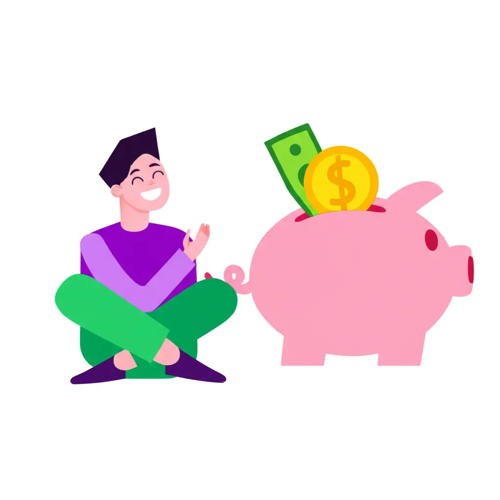 Satisfied person with a growing savings account.