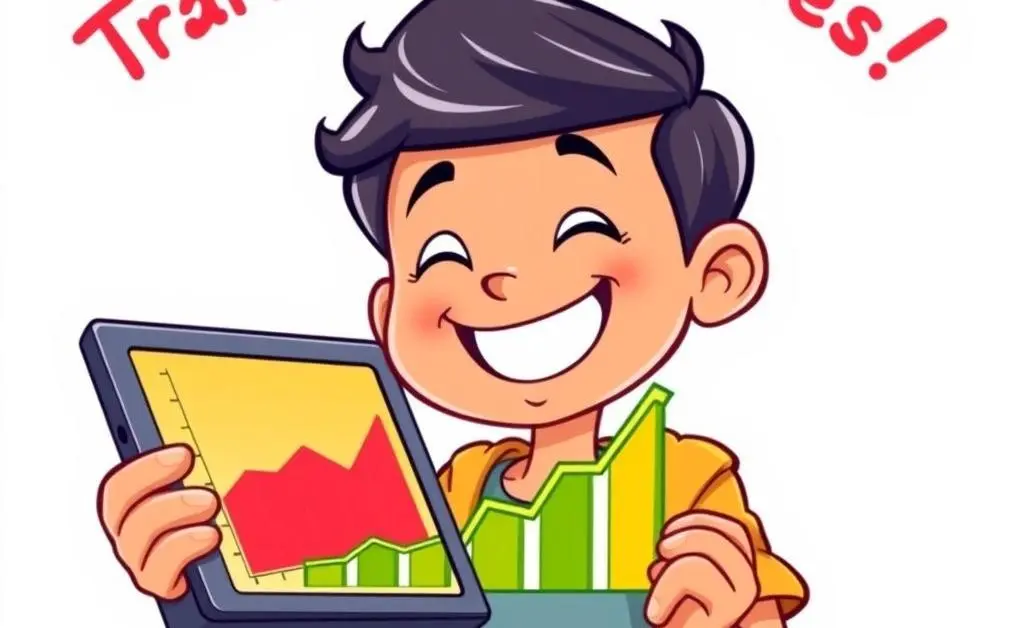 Person looking at a rising graph on a tablet