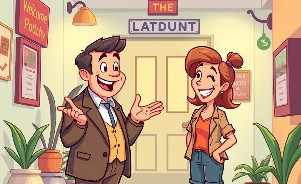 Landlord talking with happy tenant