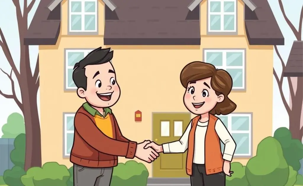 A happy tenant resolving issues with landlord