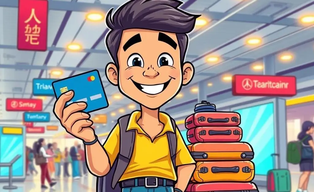 Happy Traveler at Airport