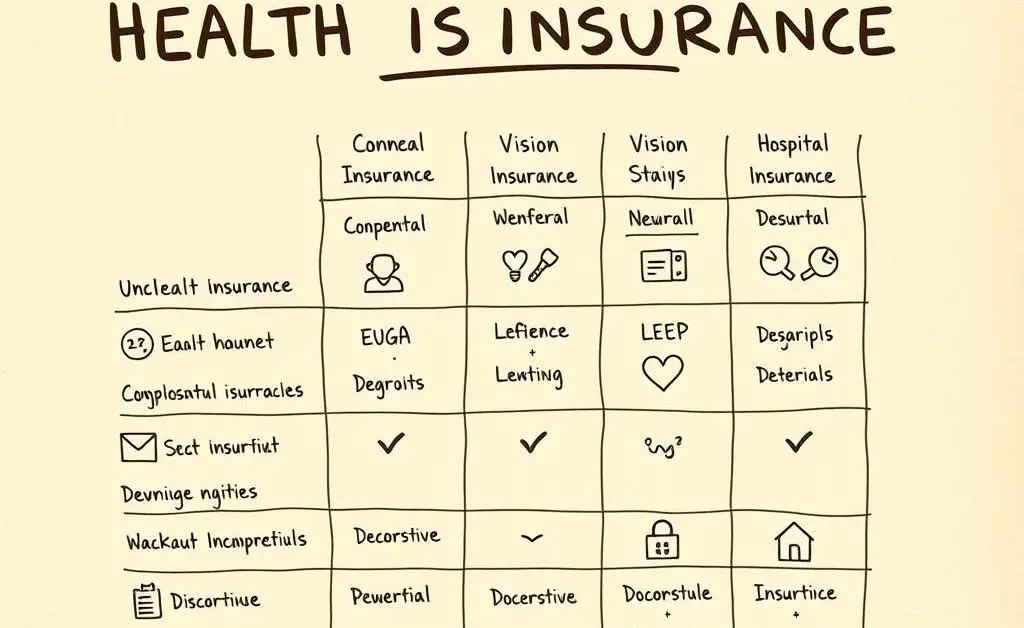 A chart comparing different health insurance plan features