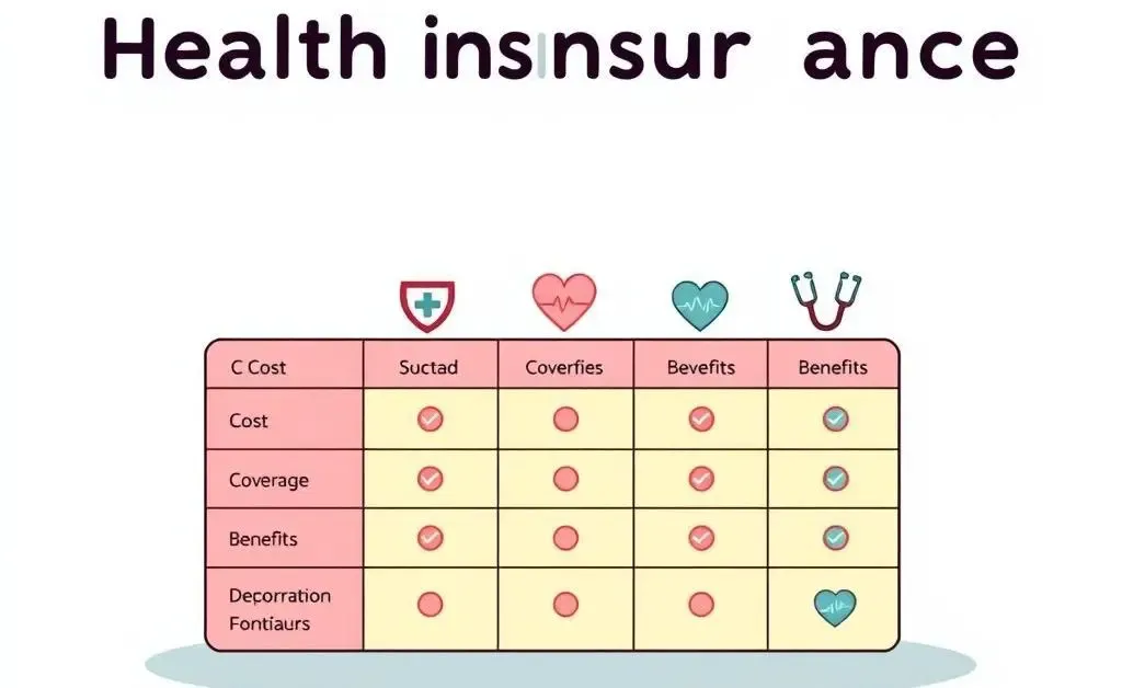 Comparison table of health insurance plans
