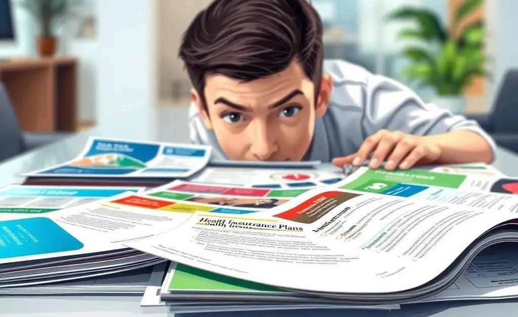 Various health insurance plans viewed by an observer