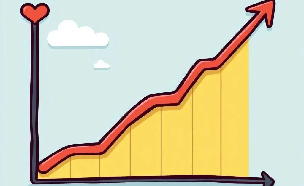 Cartoon-style graph showing a rising line to depict increasing healthcare costs
