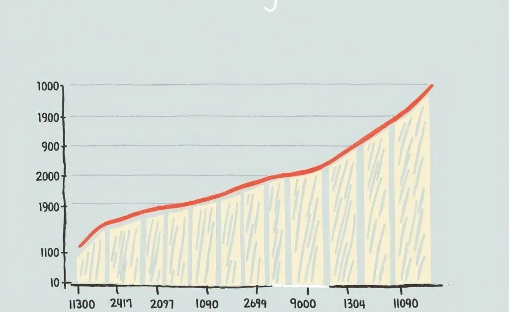A hand-drawn style chart showing healthcare expenses over time