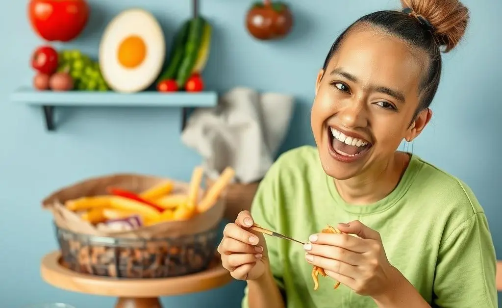 A person having a healthy breakfast with fruits and smoothie
