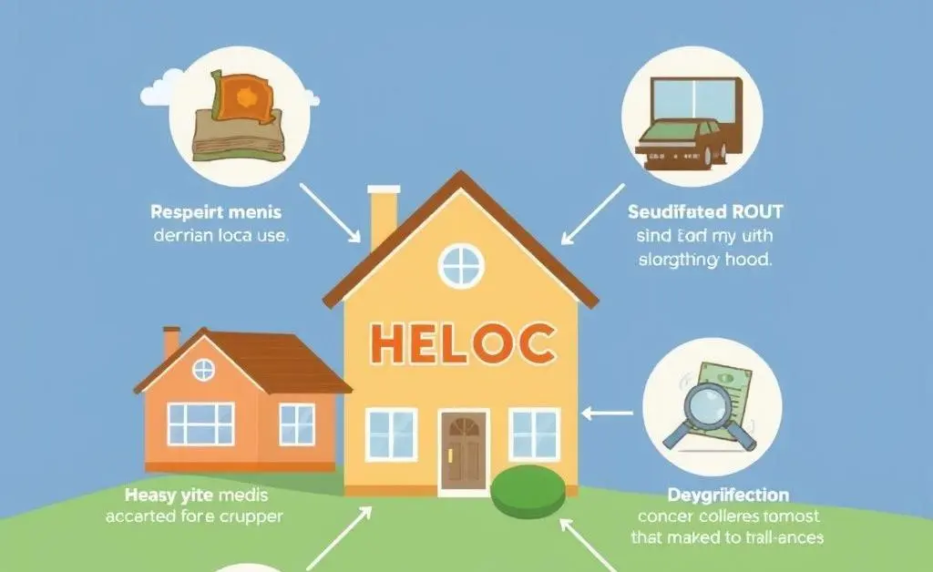 A chart displaying different ways to use a HELOC in real estate.