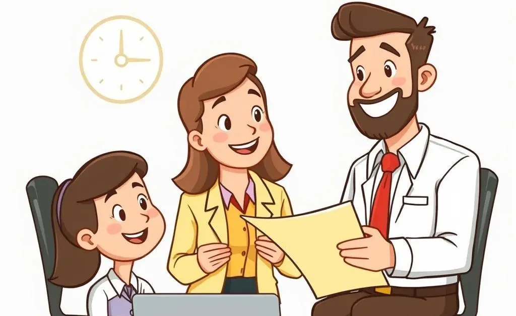 Friendly insurance agent assisting clients