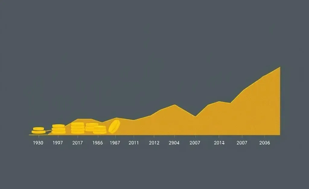 Timeline of gold's performance over years