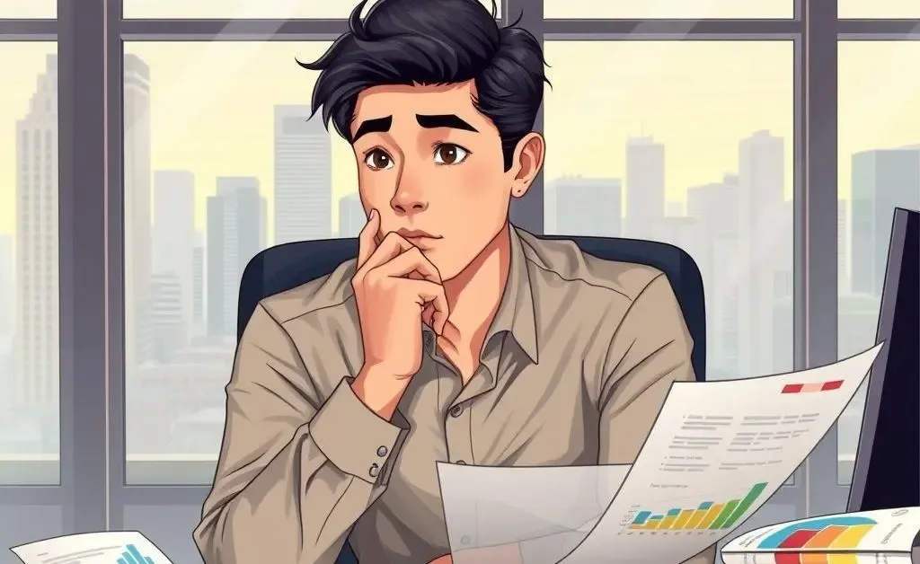 Illustration of a thoughtful person considering different mortgage options