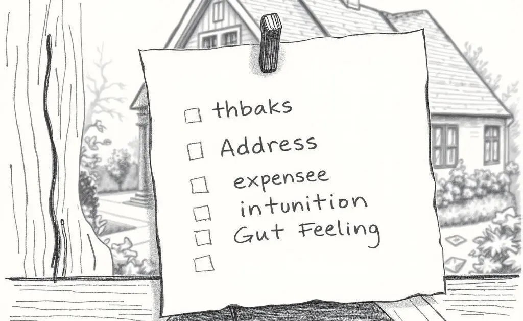 Checklist for home buying with location and gut feeling as key points