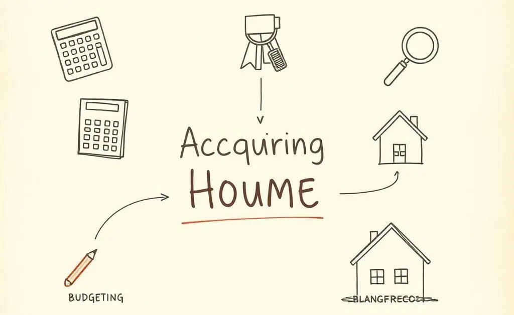 Hand-drawn roadmap of the home-buying process