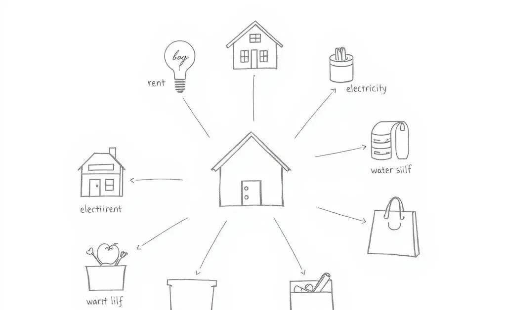 A simple chart of home expenses.