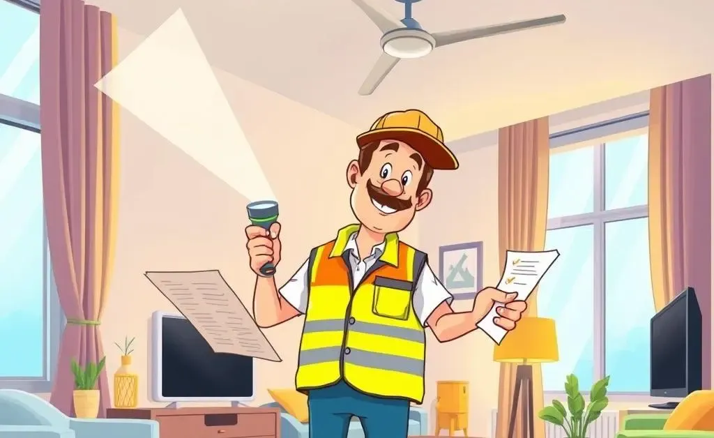 Home inspector with a checklist in a flat