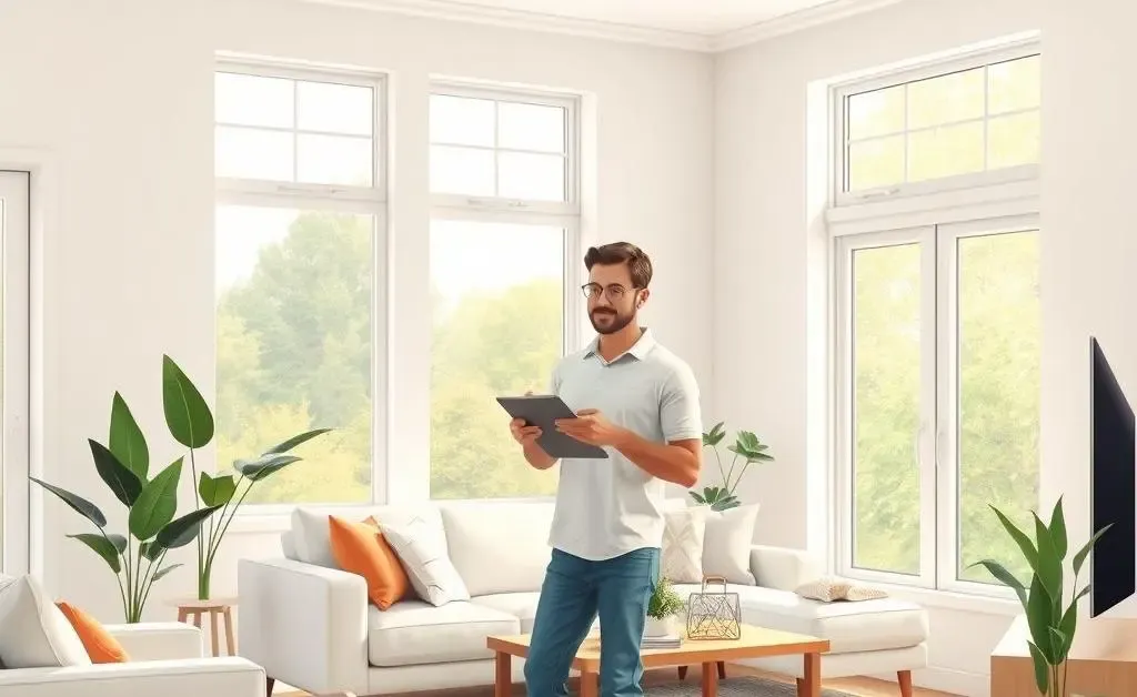 Person preparing home for listing with a checklist