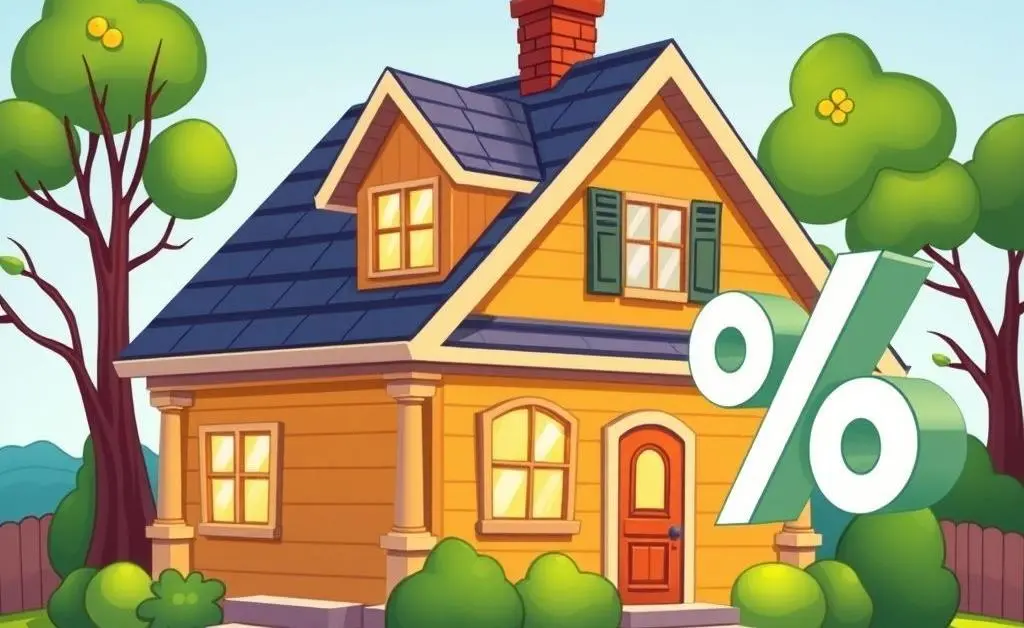 House with a percent symbol for mortgage changes