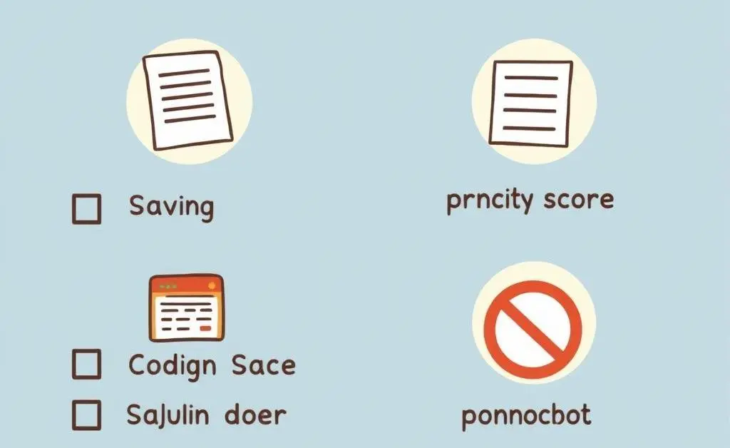 A checklist titled 'Home Purchase', including items like budget, savings, credit score, and avoiding PMI, depicted in a cartoon style.